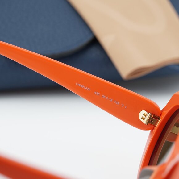 Loewe LW40147F 42E Geometric Sunglasses – Orange\\Brown main image 4